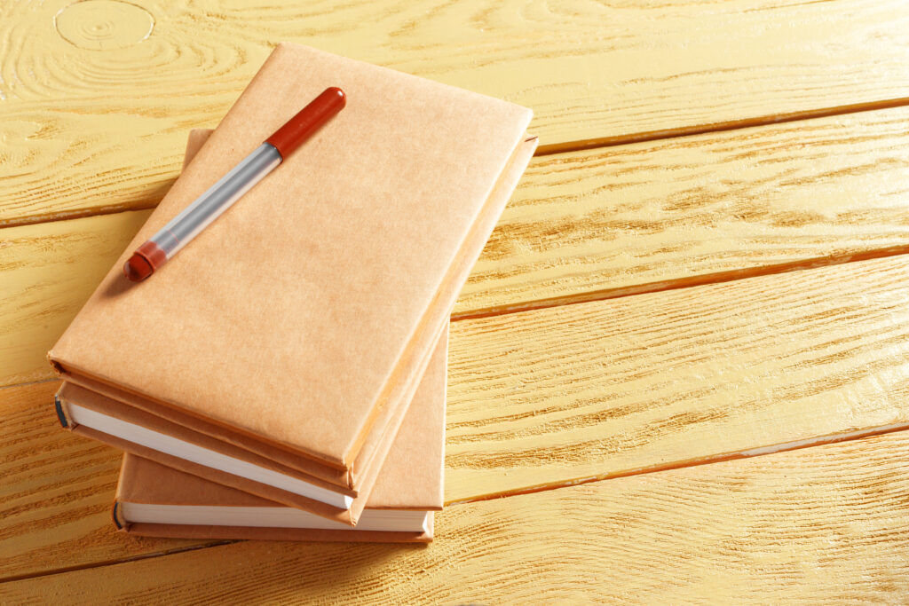 books on the old wooden table